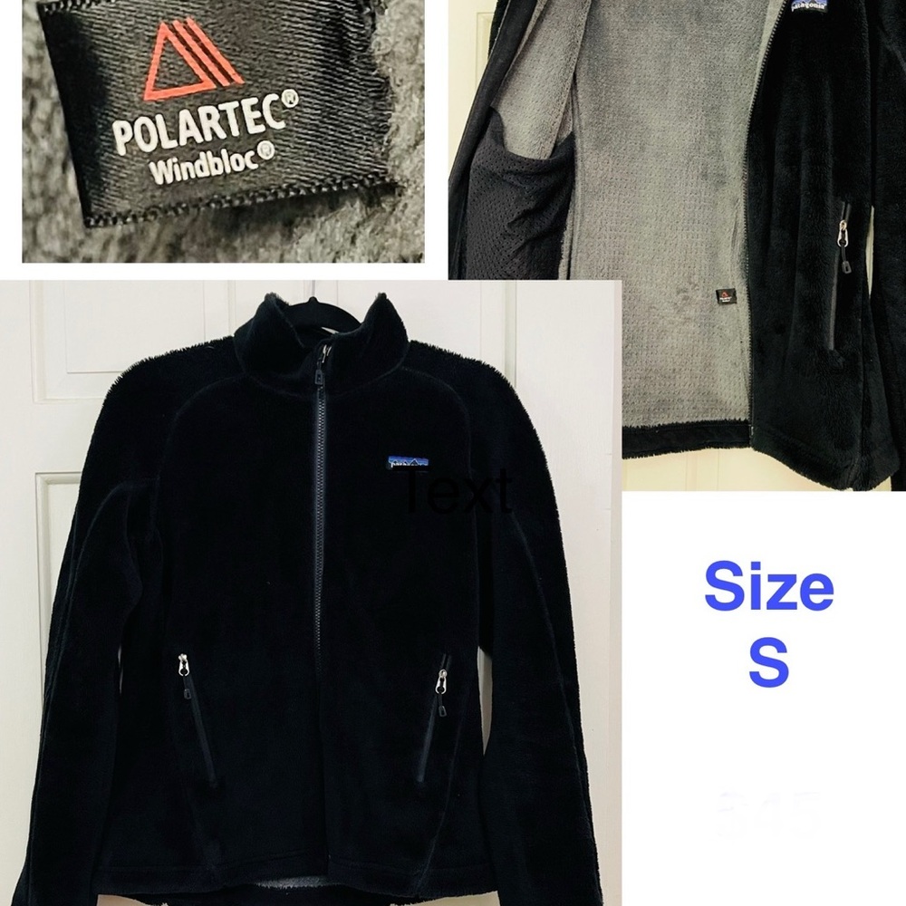 Patagonia Black thermal Polartec Windbloc sweater jacket womens S